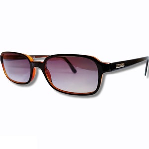 VERSACE vintage sunglasses rare rectangular oval brown black orange small frame Gianni 3001 90s y2k new NOS Migos Rihanna Bella Hadid Tupac