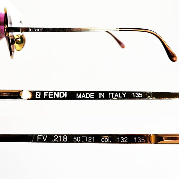 FENDI vintage sunglasses rare oval gold round ste… - image 4