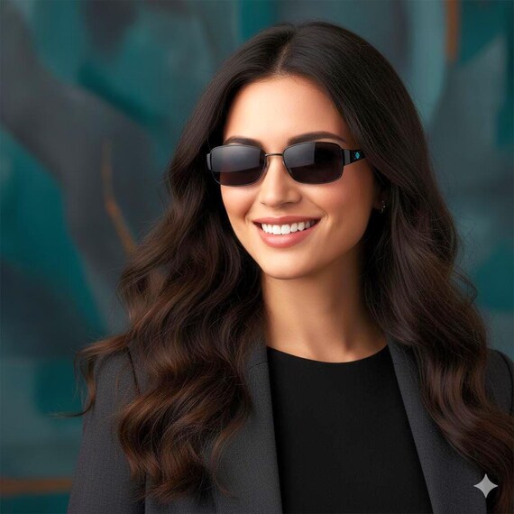 RALPH LAUREN Vintage Black Sunglasses Oval Squared Polo RL5043-B