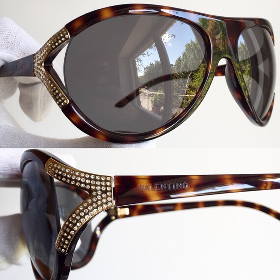VALENTINO vintage Sunglasses gold tortoise brown … - image 3