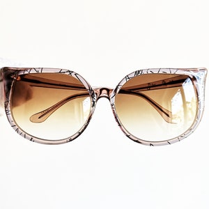 Pinke Vintage Sonnenbrille Cateye seltene CatWoman oval SILVANO NALDONI Diva Rahmen oversize rose Rockabilly Rihanna Lady Gaga Madonna new NOS 80er Jahre