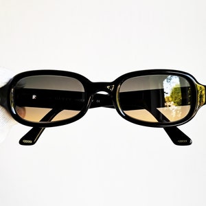 GUCCI vintage sunglasses oval black rectangular GG1156 rare 90s y2k Migos designer Rihanna Bella Hadid small icon frame New gray orange lens