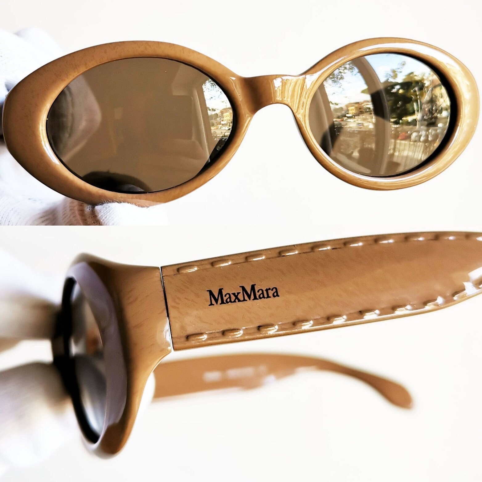 Sunglasses Case Max Mara Vintage Mm S Authentic Brown Women Large