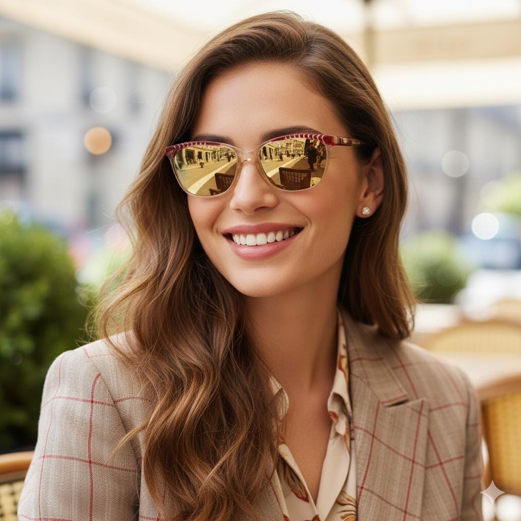 VALENTINO Vintage Sunglasses Squared Clear Red Bayonetta Frame