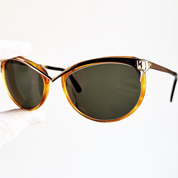 THIERRY MUGLER sunglasses cateye vintage gold plated … - Gem display picture 1
