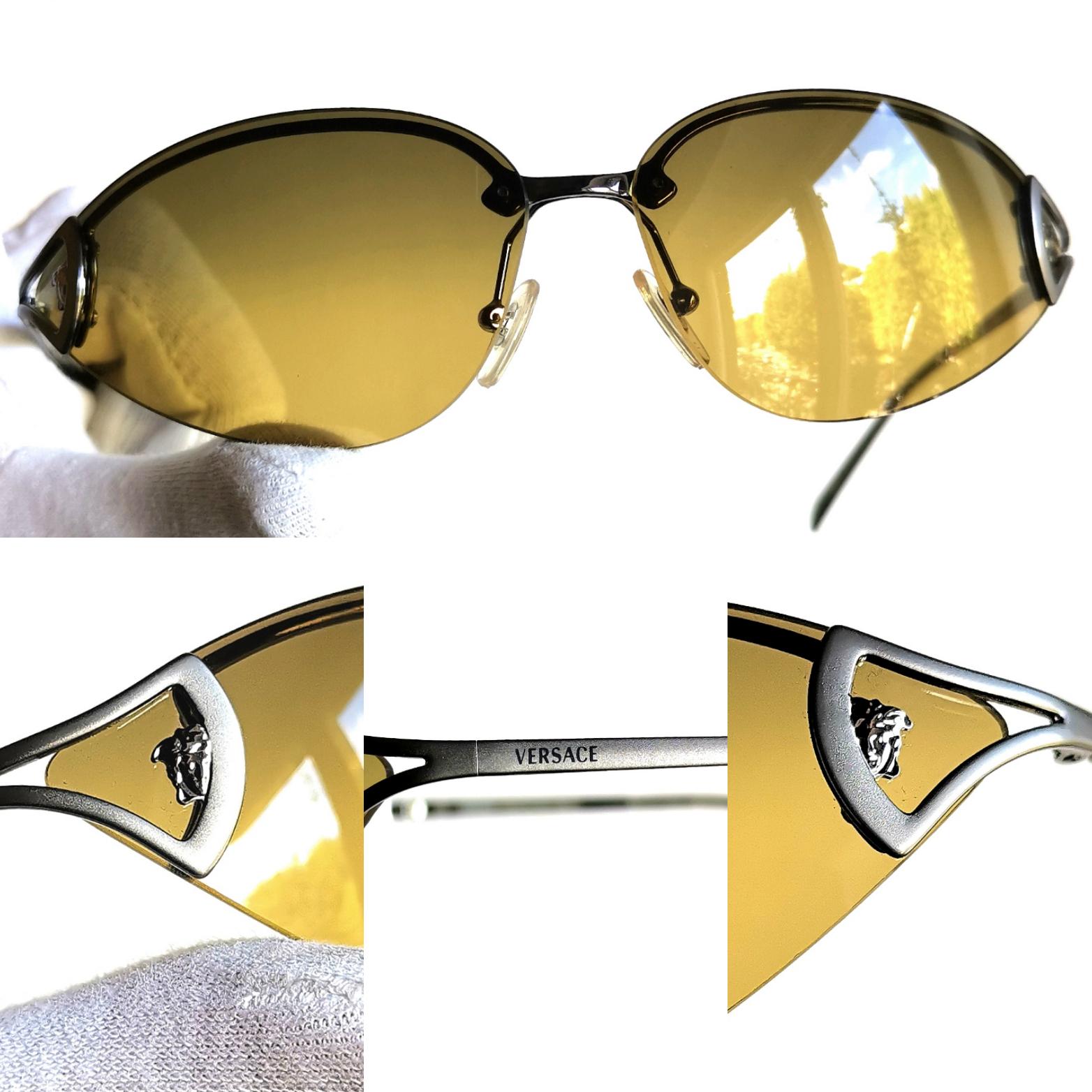 RARE Versace Medusa rimless sunglasses from the 1990s Versace N35 N30 282 – Vintage Frames Company main image 2