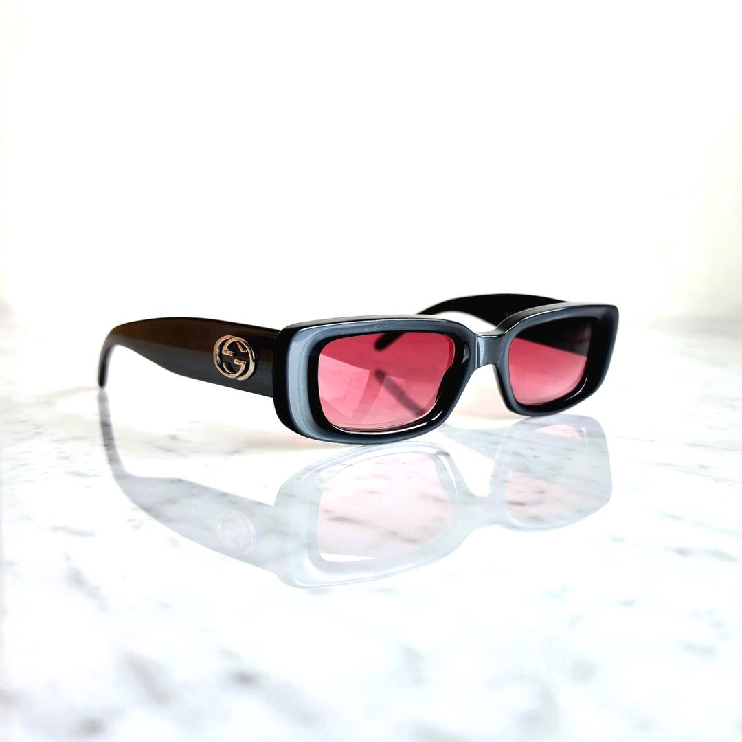 GUCCI ヴィンテージサングラス ブルー GG2409/S 長方形 GG シルバー