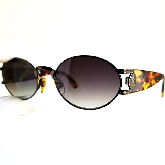SERGIO TACCHINI Vintage Sunglasses Oval Silver Gunmetal Gray  display picture 1