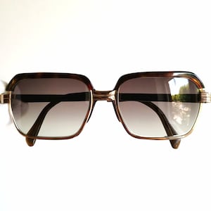 SAFILO 14k GOLD plated sunglasses vintage rare filled square aviator Diplomatic caravan frame rare Notorious Big Migos 2Chainz new gray lens