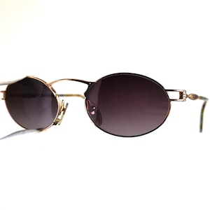 MARWITZ ZEISS vintage sunglasses gold brown green blue oval small tiny 6102 frame 80s 90s new NOS Migos designer Bella Hadid Rihanna Tupac