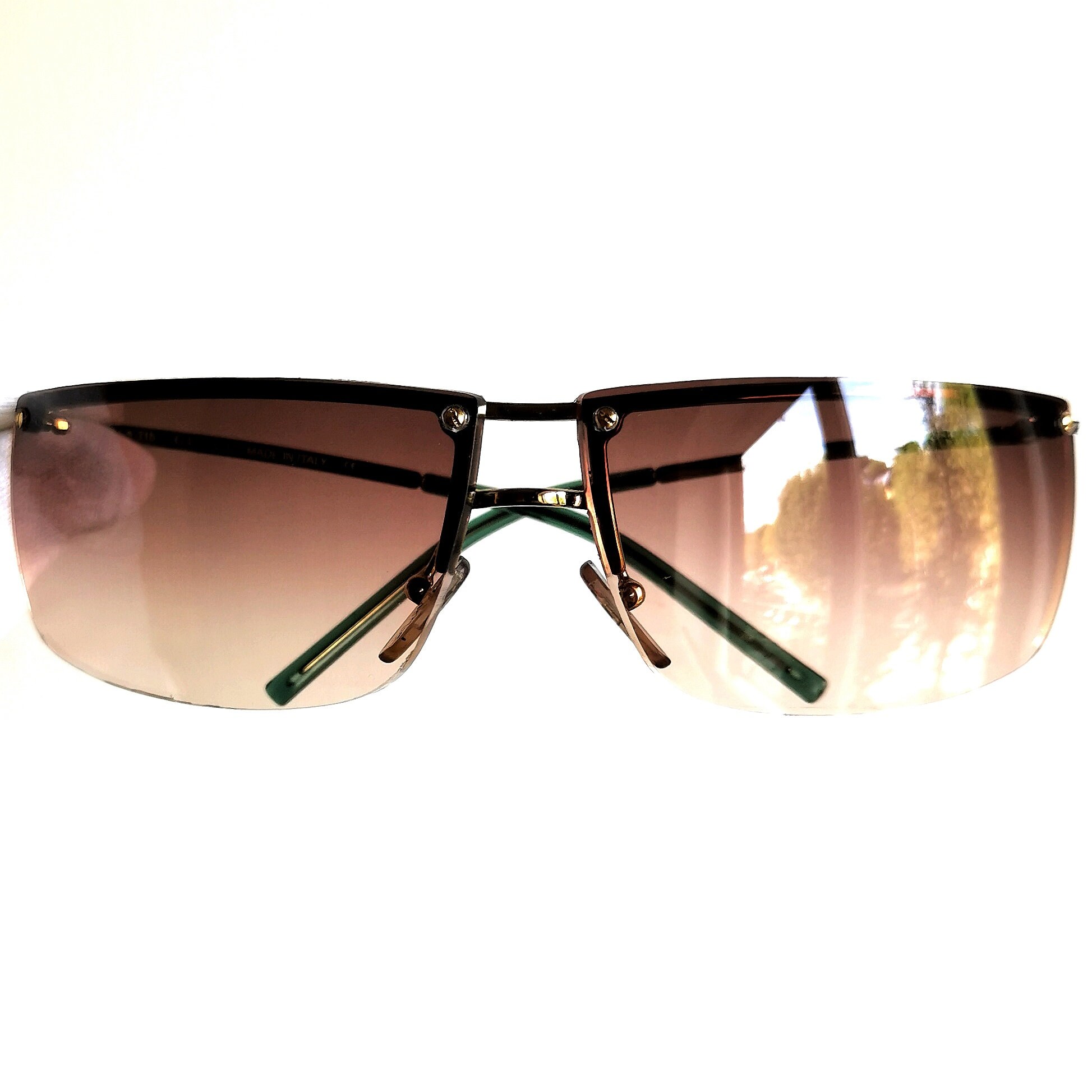 GUCCI Vintage Sunglasses Rare Oval Square Rectangular Wrap