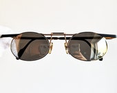 TIFFANY 23K Gold Plated small vintage sunglasses rare filled black frame oval TJ05 Migos 2Chainz Rihanna Lady Gaga 90s mirror lens new NOS