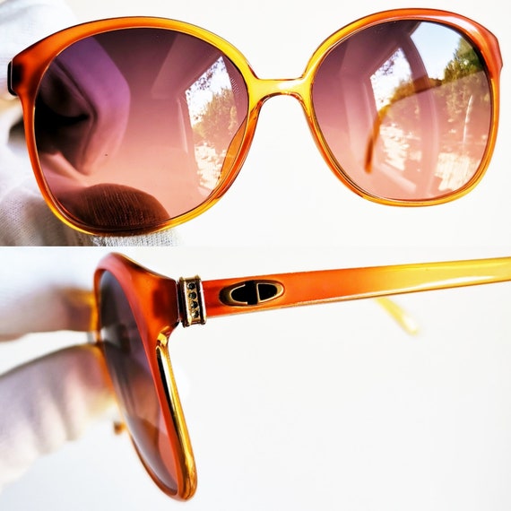 DIOR vintage sunglasses rare orange red yellow sq… - image 3