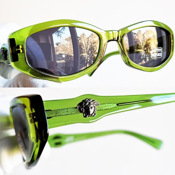 VERSACE Vintage Sunglasses Rare Oval Hexagon Gianni 343 VERSACE Vintage Sunglasses Rare Oval Hexagon Gianni 343