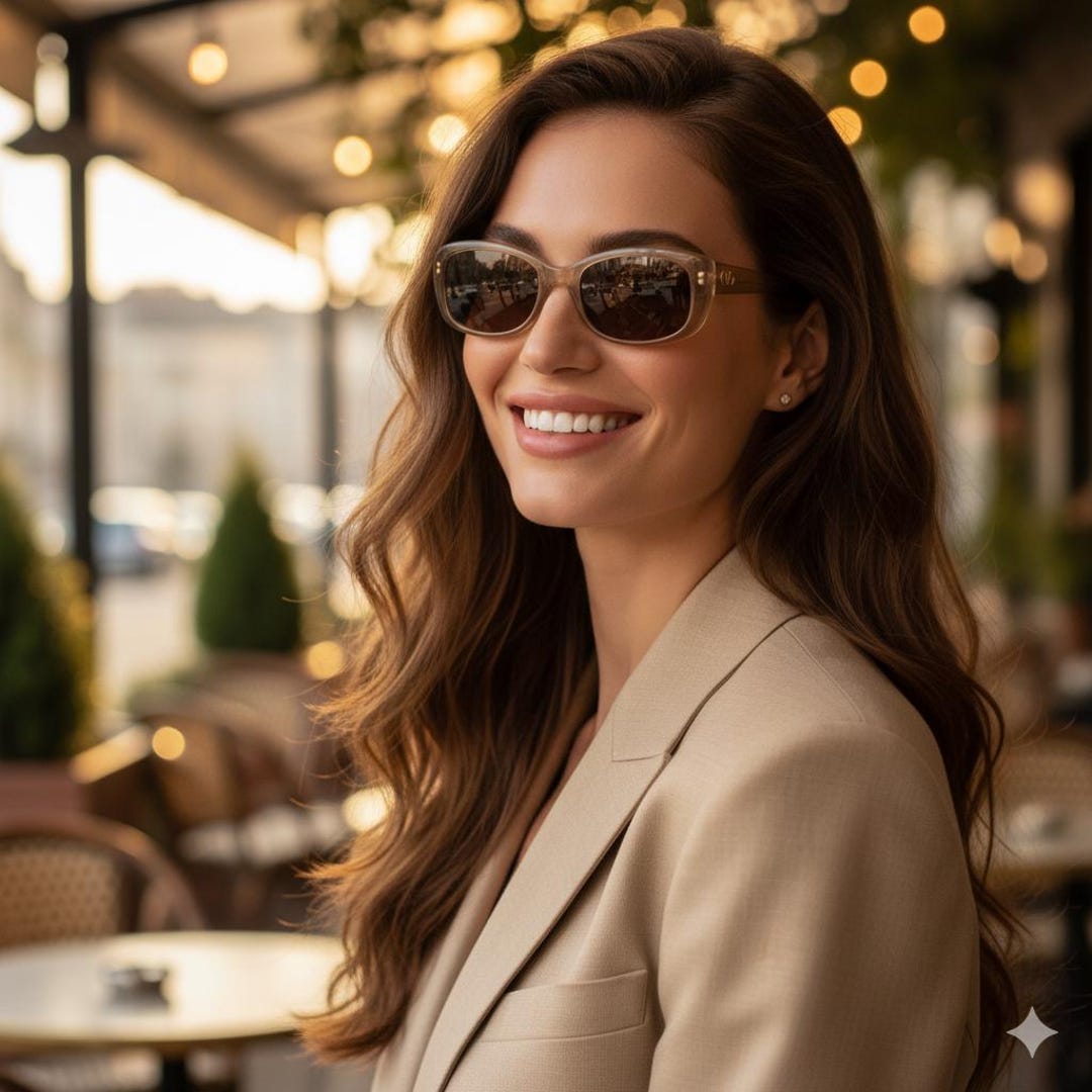 VALENTINO Vintage Sunglasses Oval Cateye 5039/s Wrap Beige Gold
