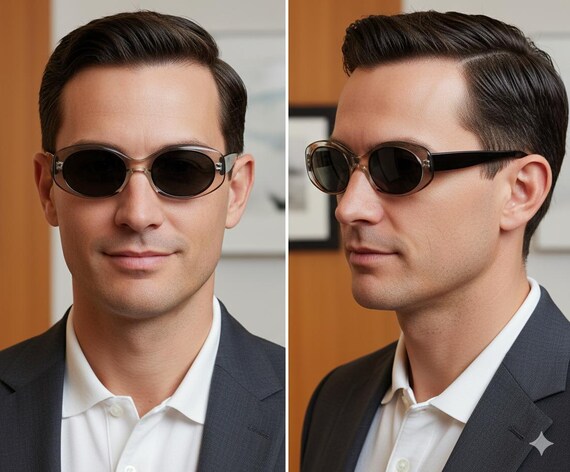 ALAIN MIKLI vintage sunglasses oval black clear 7163 … - Gem