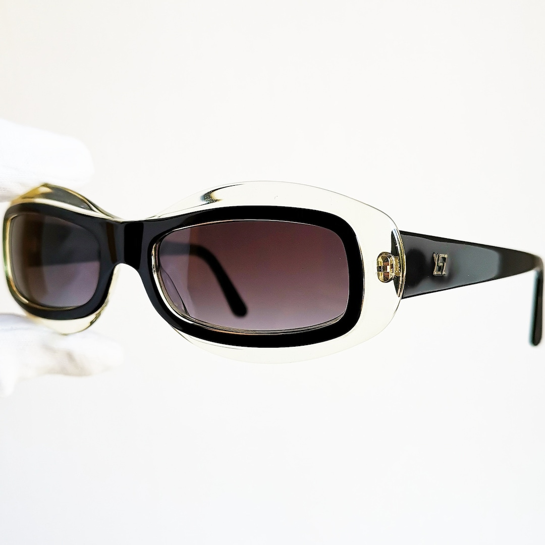 YVES SAINT LAURENT Vintage Ysl Sunglasses Rare Oval Black