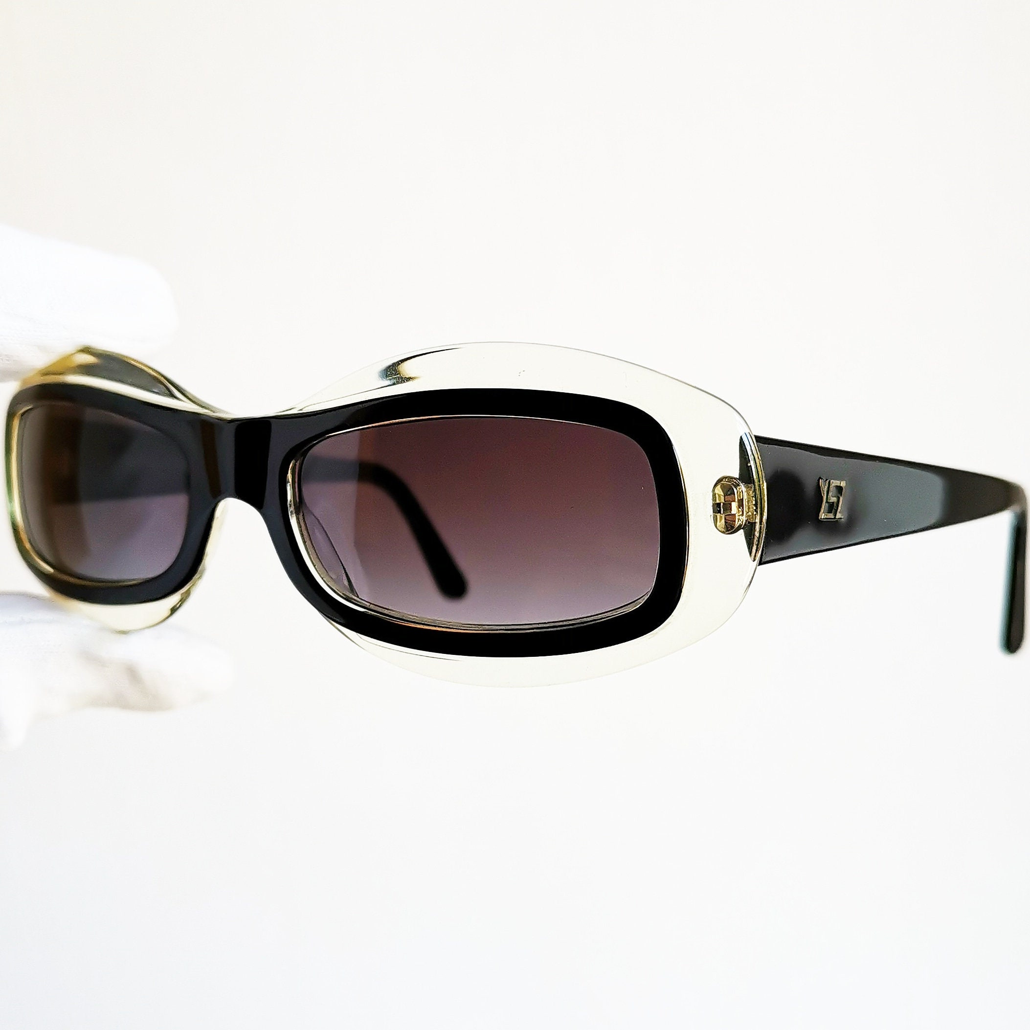 YVES SAINT LAURENT Vintage Sunglasses Rare Ysl White Oval