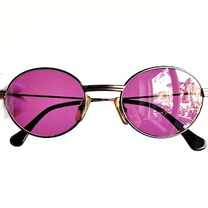 FERRE vintage Sunglasses rare oval round silver gunmetal hype frame GIANFRANCO 264/S Migos Rihanna 2Chainz Lady Gaga NEW purple lens 90s y2k