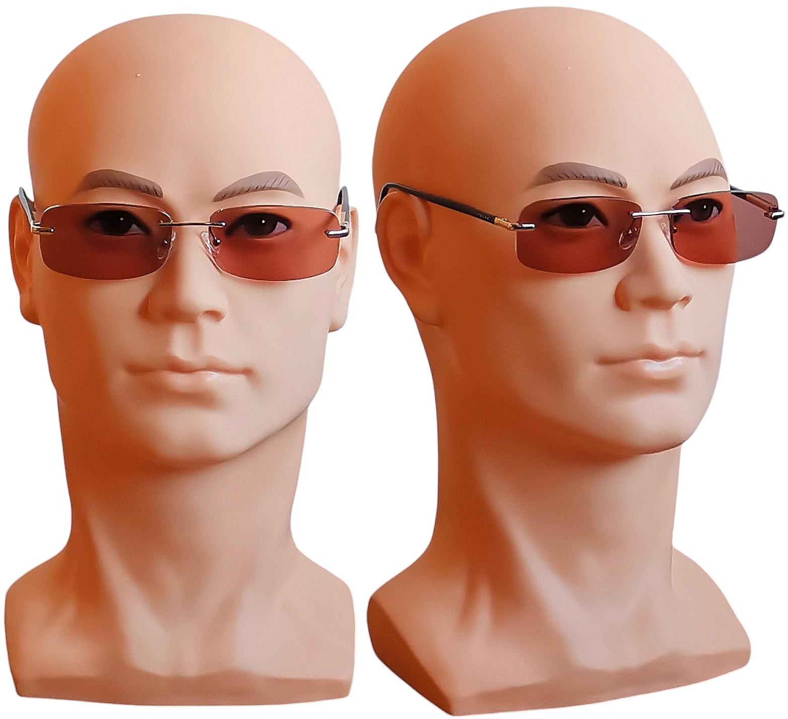 希少✨PRADA Sunglasses Rimless Vintage Y2K PRADA Vintage Sunglasses Frameless Oval Rectangular Blue Silver