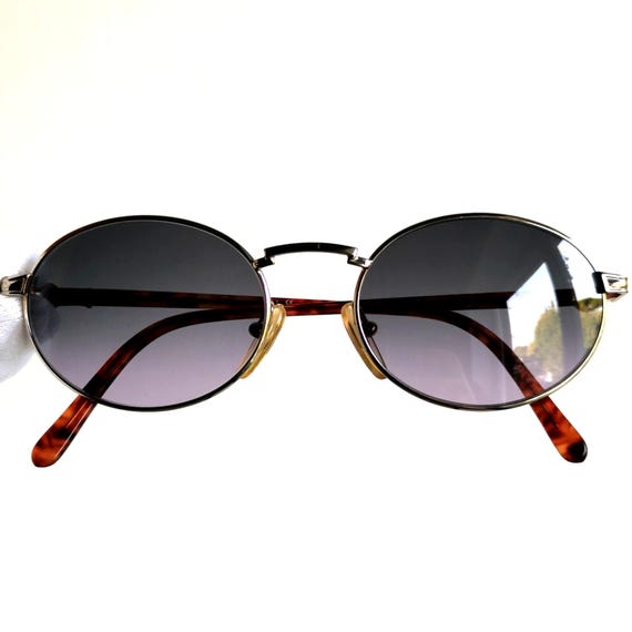 FENDI Vintage Sunglasses Oval Gold FENDISSIME Brown Small  display picture 3