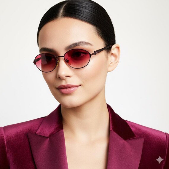 VERSACE Vintage Sunglasses Oval Purple Medusa Gianni M83  display picture 1