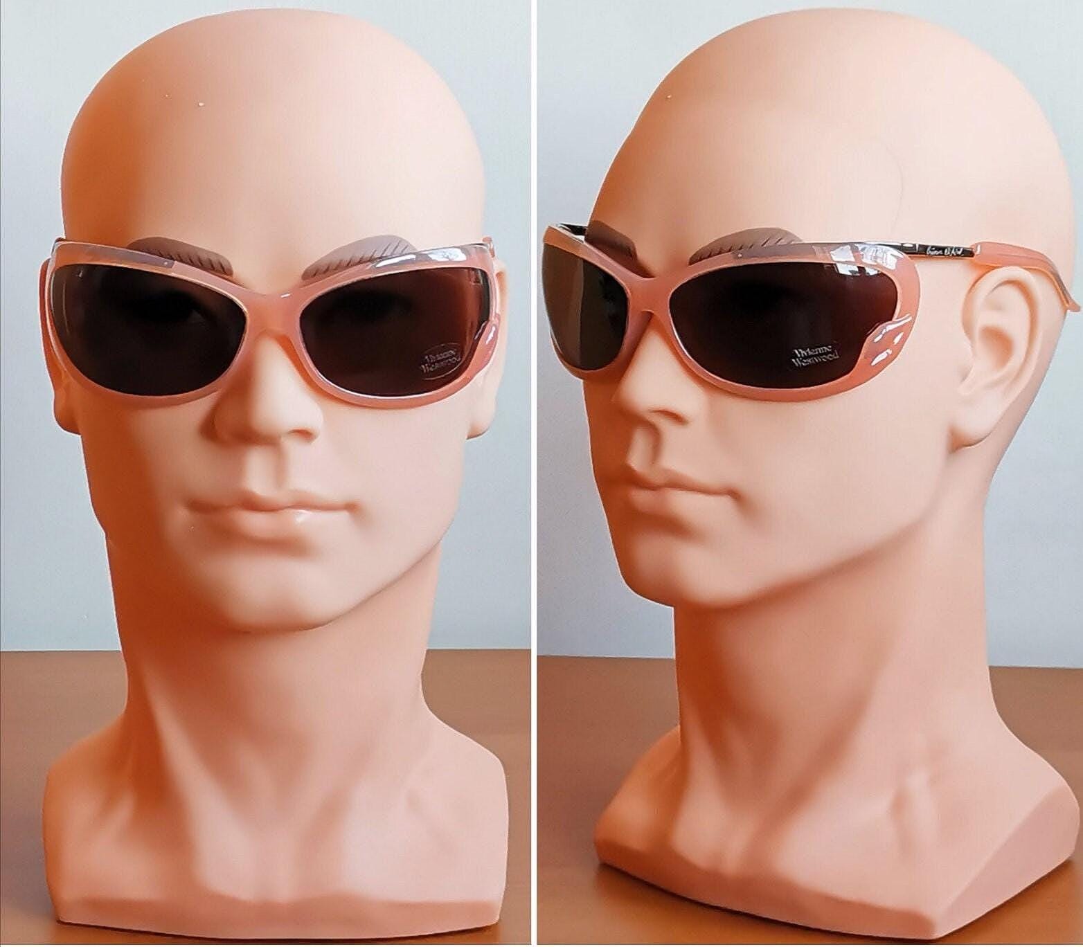 VIVIENNE WESTWOOD Vintage Sunglasses Oversize Wrap Pink Lips Kiss