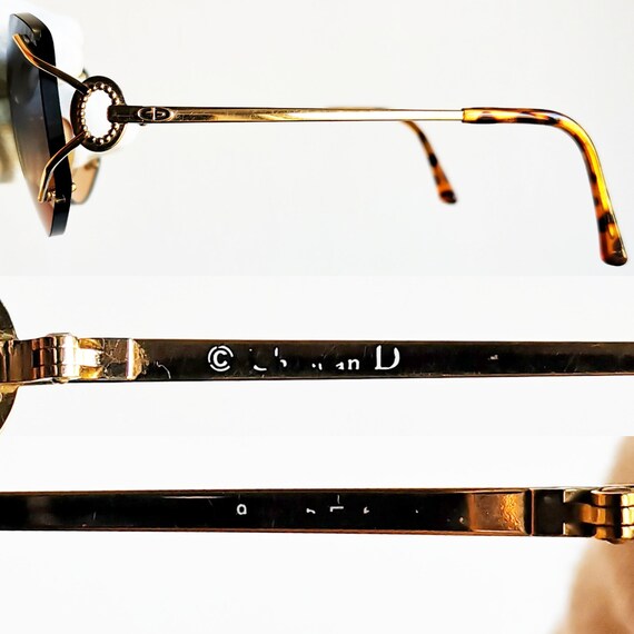 DIOR vintage sunglasses rimless rare gold ring ov… - image 4