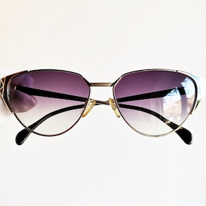ÓCULOS DE SOL SILHUETA vintage, armação rara oval estilo olho de gato, feita na Áustria M6128, laqueada, elegante, angular, borboleta, art déco, pin up, nova lente roxa