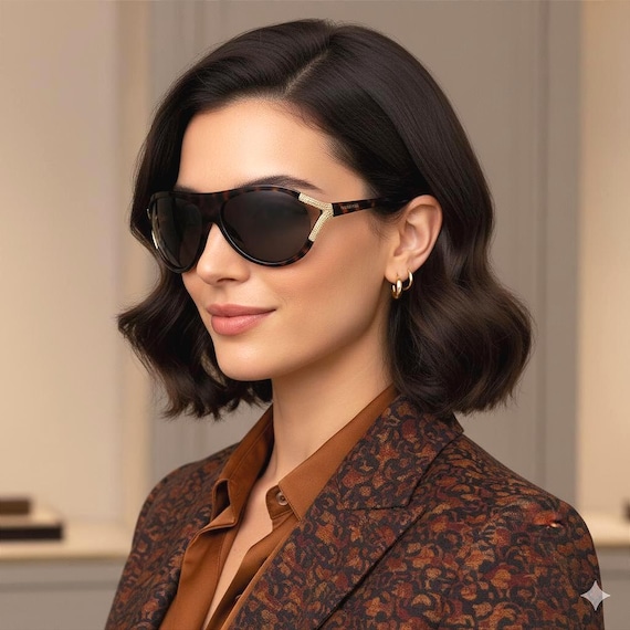 VALENTINO vintage Sunglasses gold tortoise brown … - image 1