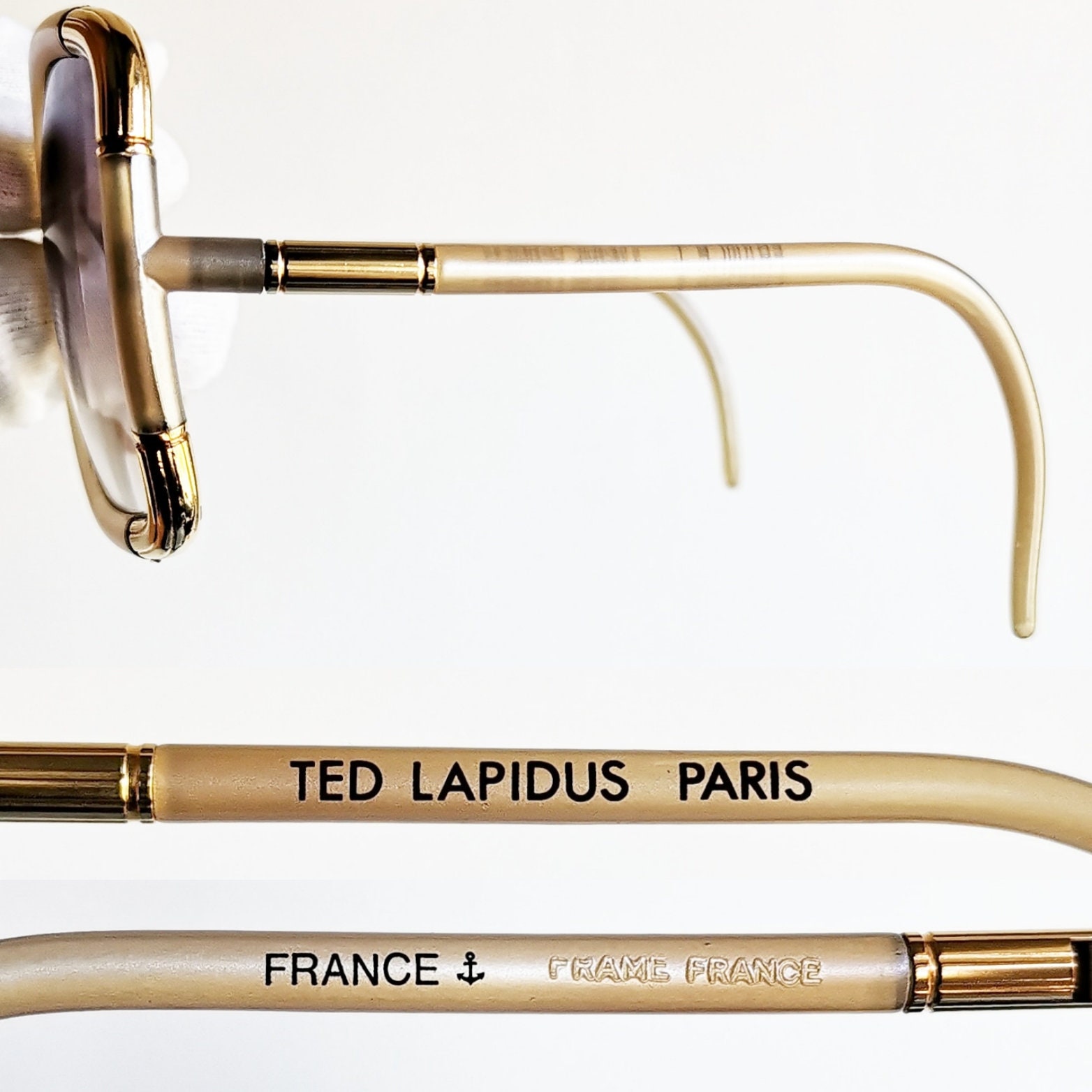 TED LAPIDUS Vintage Sunglasses Rare Square French Style Mask TED LAPIDUS Vintage Sunglasses Rare Square French Style Mask