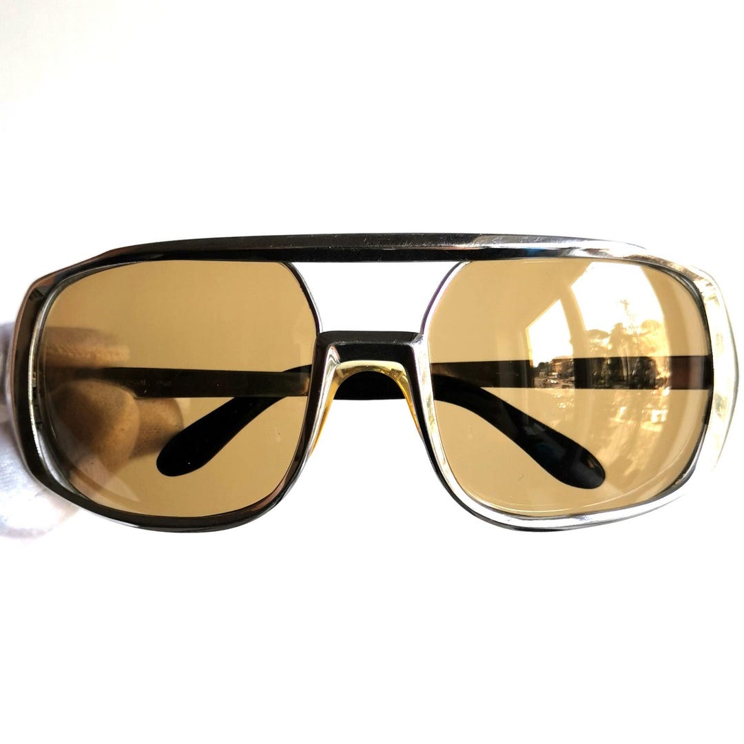PERSOL RATTI Vintage Sunglasses Silver Squared Aviator 758