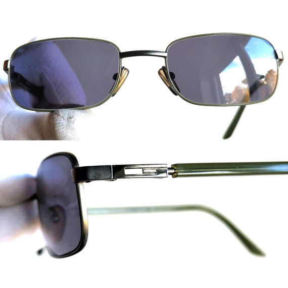 GUCCI Green Sunglasses Vintage Oval Small Rectangular GG1369 Frame