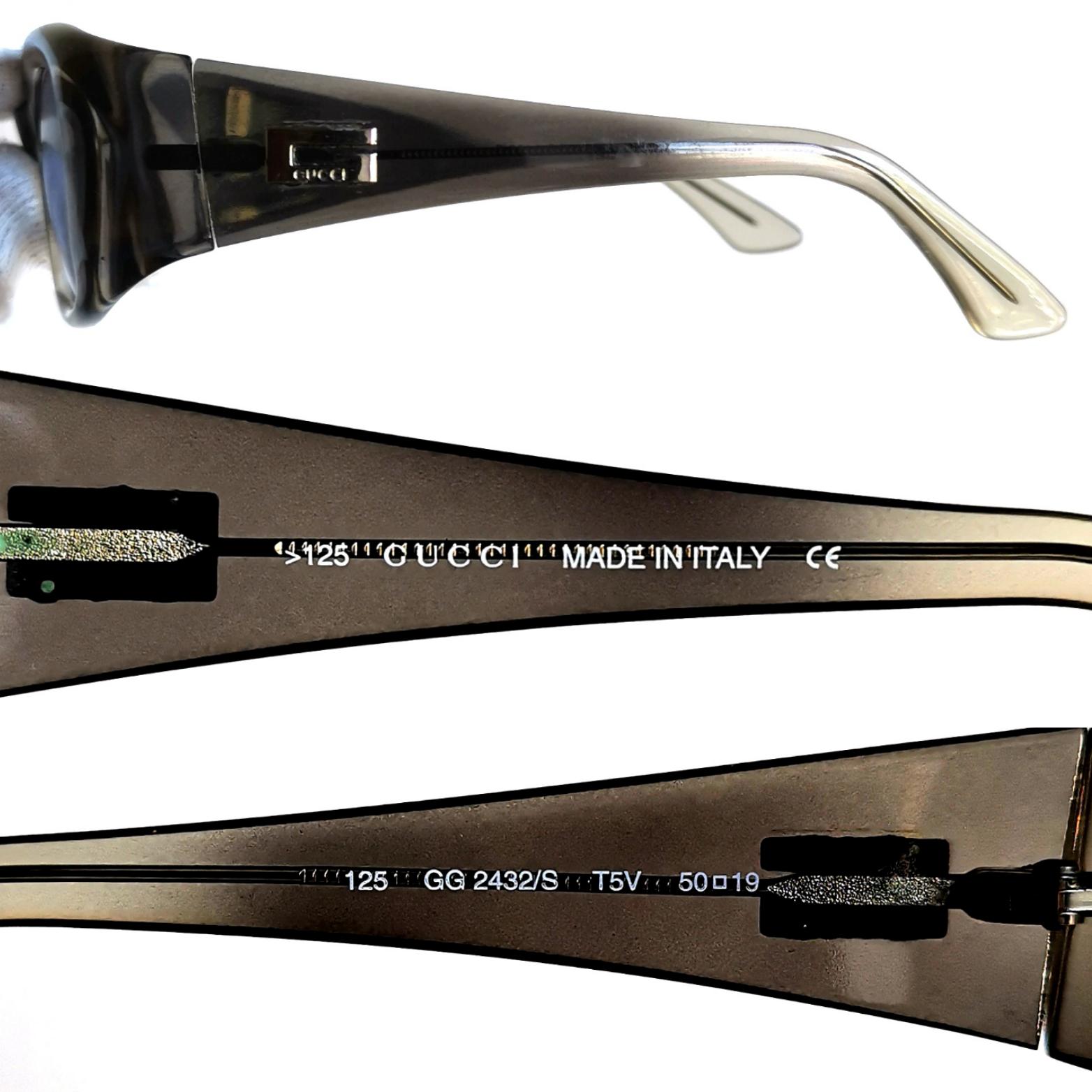 GUCCI ヴィンテージサングラス オーバル型 グレークリア GG2432/S