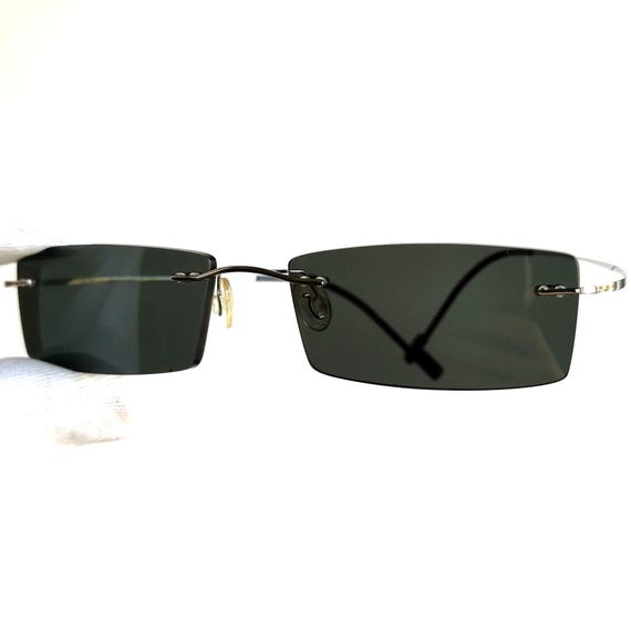 IP-Titanium sunglasses silver small rectangular l… - image 4