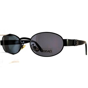 VERSACE vintage sunglasses medusa oval black small tiny X18 steampunk rare frame Gianni 90s y2k Migos designer Rihanna Bella Hadid new NOS