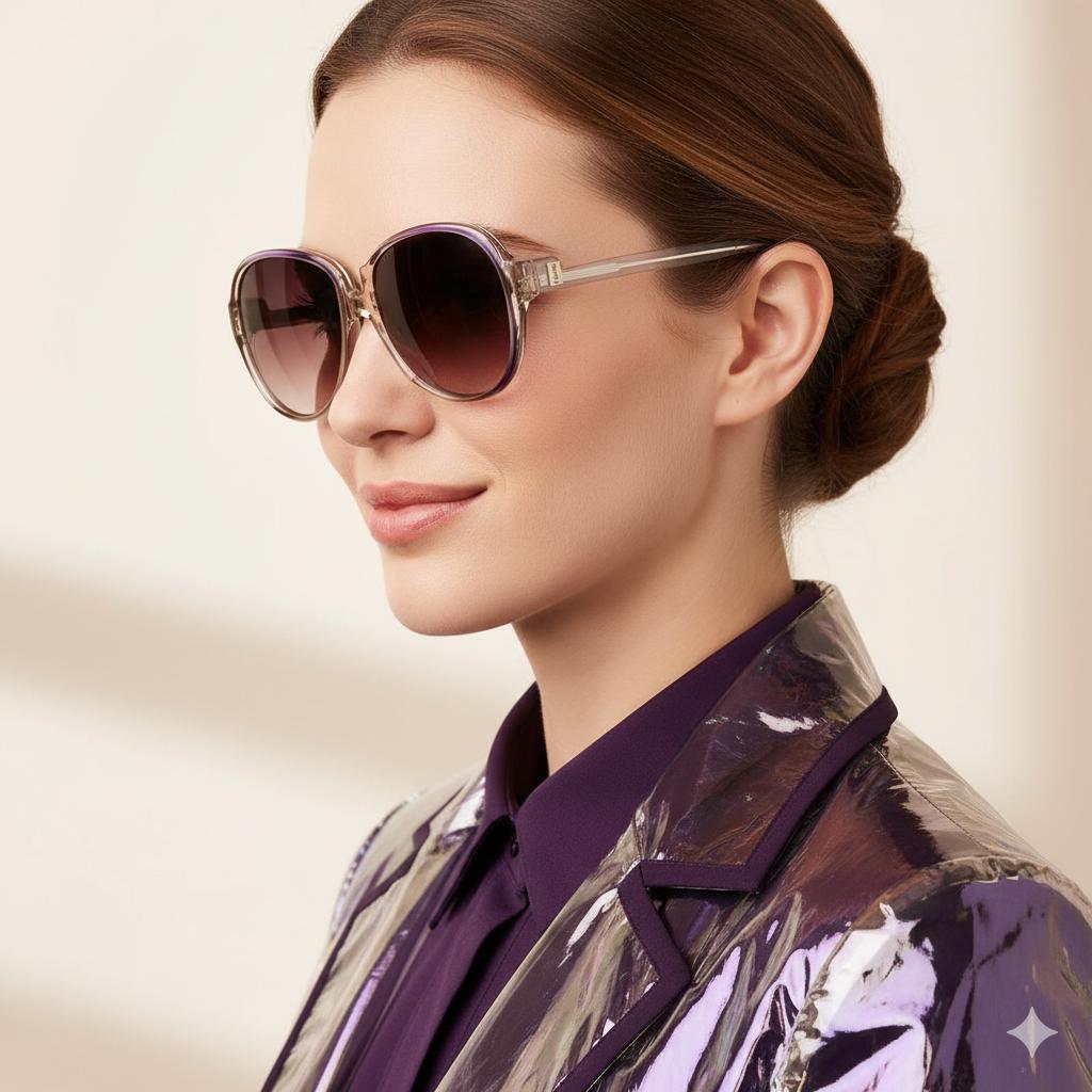 YVES SAINT LAURENT Sunglasses Vintage Ysl Gaude Clear Purple  display picture 2