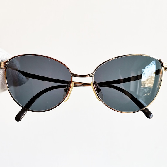 CHANEL Sunglasses Vintage Rare Oval Frame Wrap Cateye Diva 