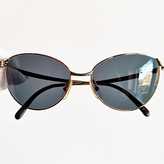 CELINE Oval Sunglasses Vintage Rare Cateye Pinup Gold Paris 53 19