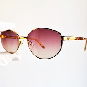 YVES SAINT LAURENT occhiali da sole vintage Ysl rari ovali oro tartaruga marrone borchie Y254 montatura hype nuove lenti rosa scuro Migos Rihanna Lady Gaga anni '90