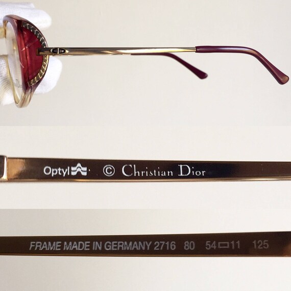 DIOR vintage eyewear rare eyeglasses gold red cle… - image 4