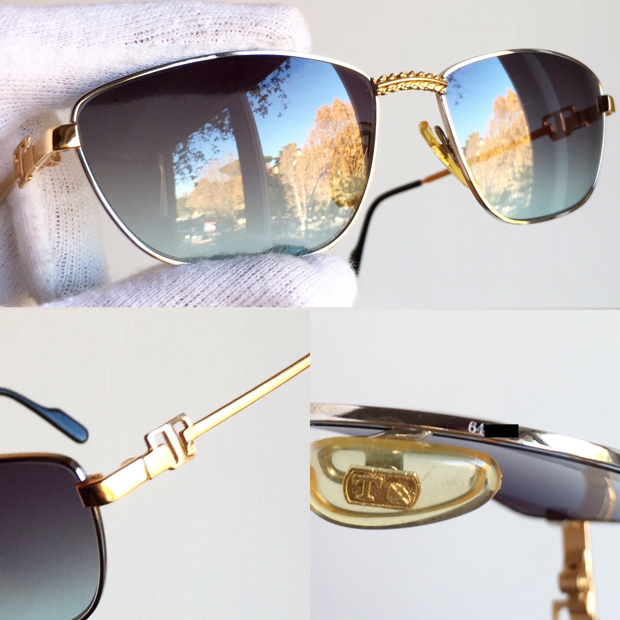 TIFFANY 23K Gold Plated Vintage Sunglasses Rare Filled TIFFANY 23K Gold Plated Vintage Sunglasses Rare Filled