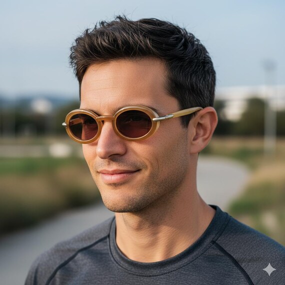 LAGERFELD ラガーフェルド オーバル サングラス 4108 03ブラウン KARL LAGERFELD Vintage Sunglasses Oval Orange Yellow Gold 4116