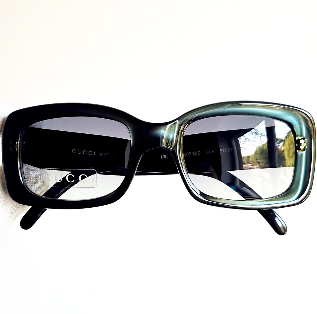 GUCCI Vintage Sunglasses Rare Square Thick Bold Frame GG2407