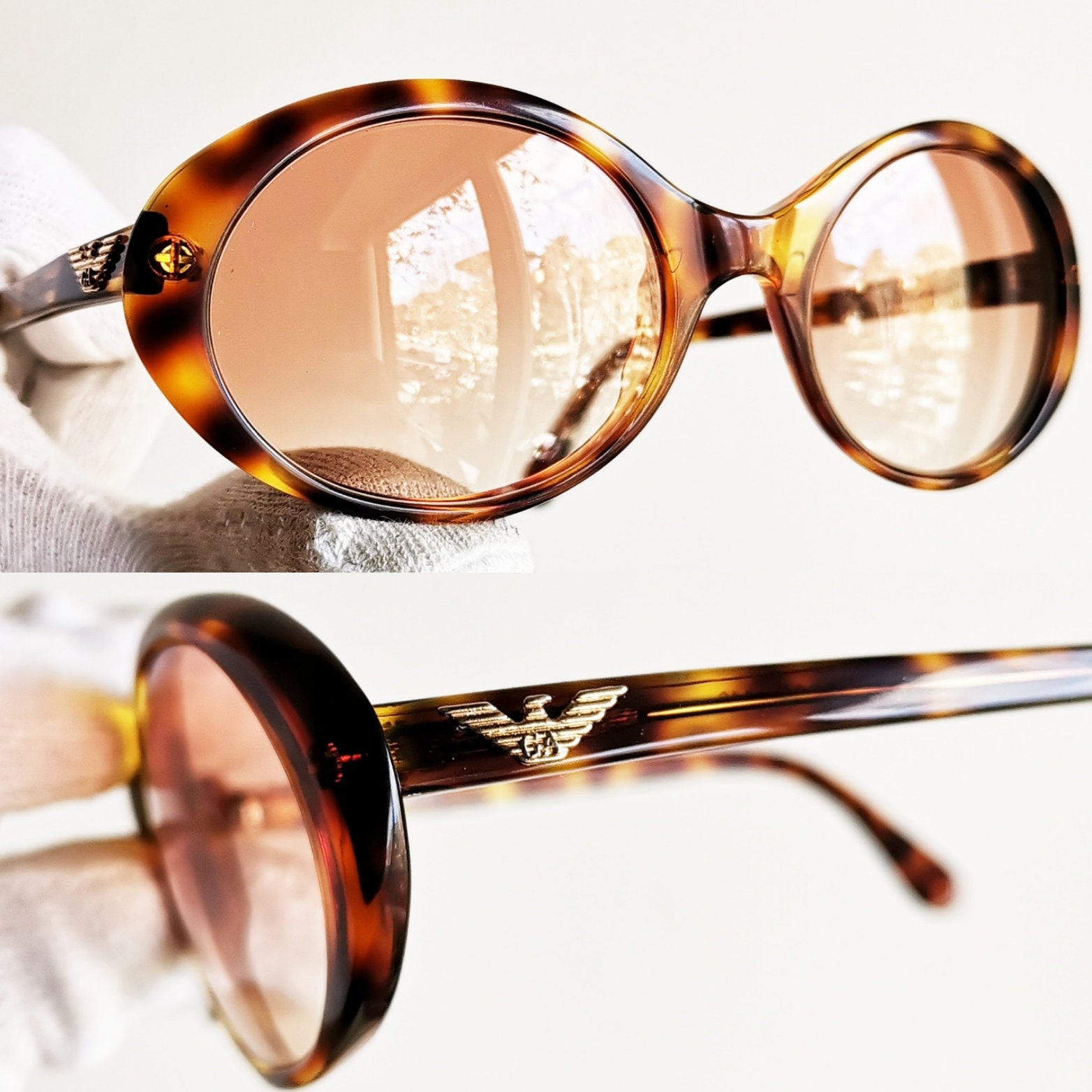 アルマーニ ヴィンテージサングラス オーバル ゴールドブラウン 541-S