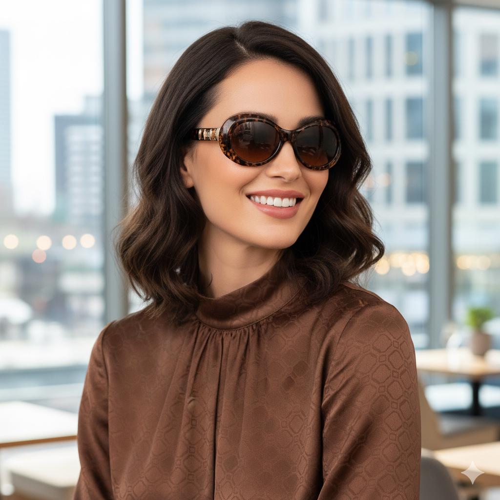 LAURA BIAGIOTTI Vintage Sunglasses Gold Oversize Tortoise  display picture 3