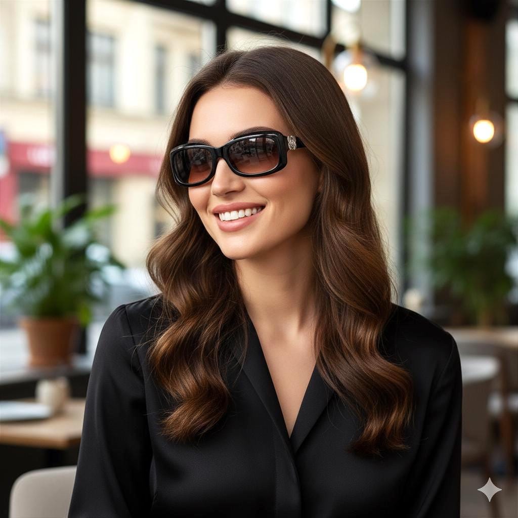 CHANEL Sunglasses Vintage Black White Camellia Flowers Oval