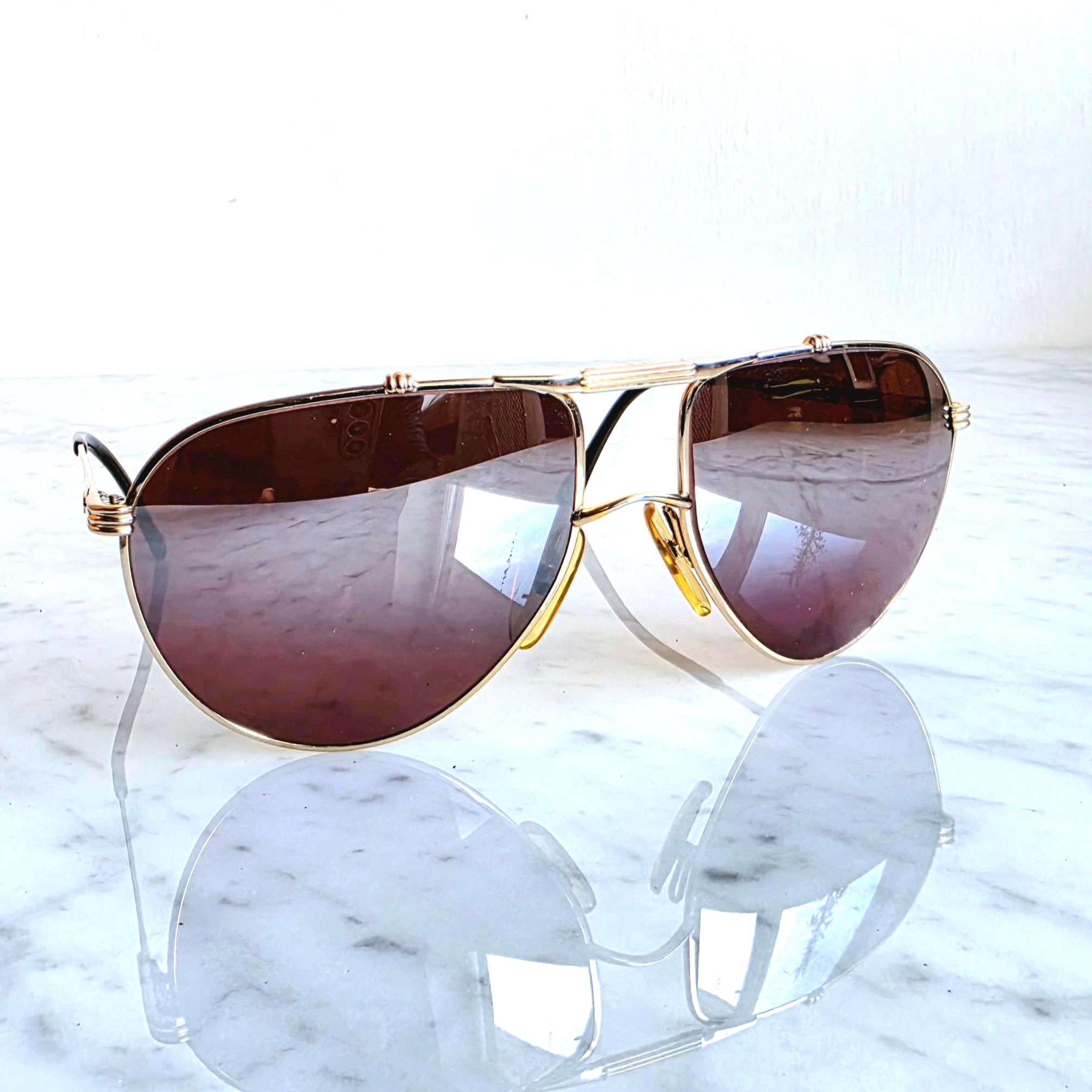 CHRISTIAN DIOR Monsieur 2248 40 Vintage Sunglasses Aviator Gold