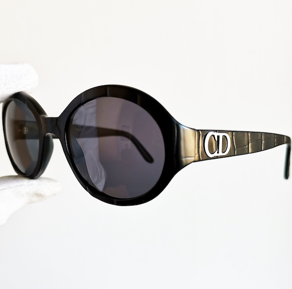 Gafas de sol vintage DIOR redondas ovaladas raras negras mate efecto piel de cocodrilo mascara envolvente montura Migos 2Chainz Lady Gaga anos 90 Christian 2977 nuevas NOS Etsy Espana