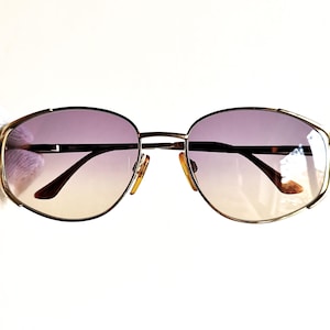 YVES SAINT LAURENT Vintage Sonnenbrille Ysl selten oval gold 4092 eckiger Pilotenrahmen Steampunk lila gelbe Linse Migos Rihanna Lady Gaga 90s